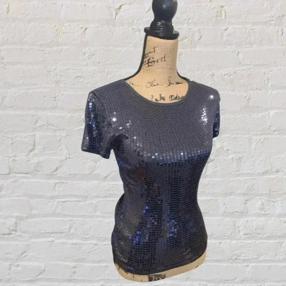 Michael Kors Sequined Short Sleeve Shirt - Picture 5 of 5